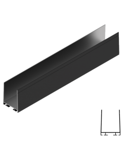 U-profiel RAL 9005 H = 57 mm L = 7.400 mm