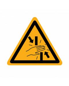 Waarschuwing risico op verplettering sticker