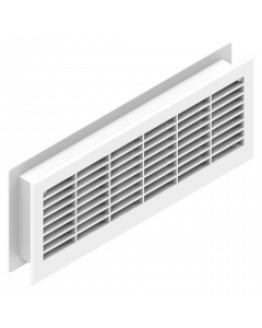 Ventilatierooster S80 afsluitbaar kunststof wit 344 x 138 mm
