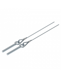 Staalkabel set 4 mm met puntkous en schroefoog L=14000 mm