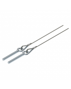 Staalkabel set 4 mm RVS met puntkous en schroefoog L=13000 mm