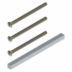 Bevestigingsset doorlopende stift tbv kruk 80mm