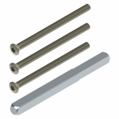 Bevestigingsset doorlopende stift Paniekslot E tbv kruk 80mm